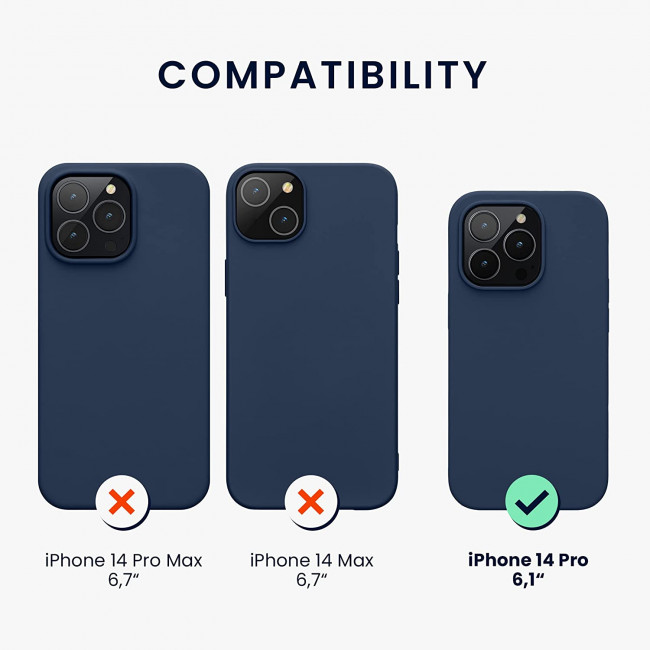 KW iPhone 14 Pro Θήκη Σιλικόνης Rubberized TPU - Navy Blue - 59081.116