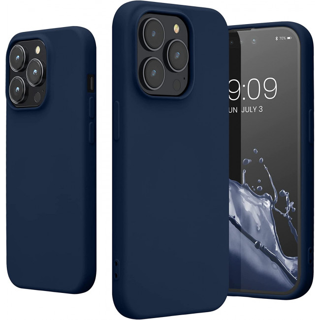 KW iPhone 14 Pro Θήκη Σιλικόνης Rubberized TPU - Navy Blue - 59081.116