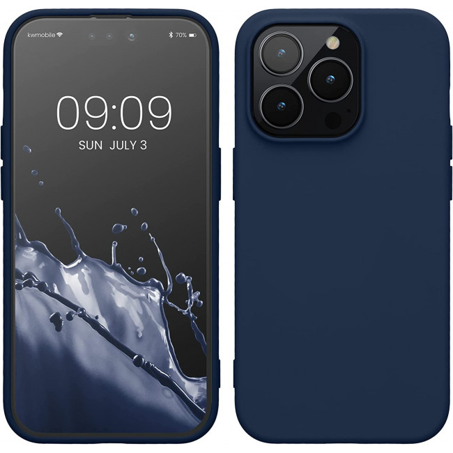 KW iPhone 14 Pro Θήκη Σιλικόνης Rubberized TPU - Navy Blue - 59081.116