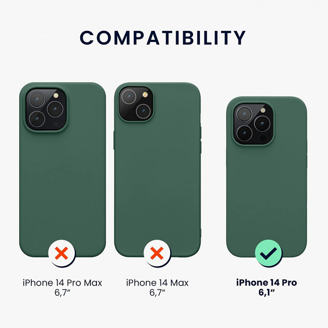 KW iPhone 14 Pro Θήκη Σιλικόνης Rubberized TPU - Forest Green - 59081.166