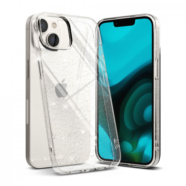 Ringke iPhone 14 Plus / iPhone 15 Plus Air Ultra Thin TPU Case Λεπτή Θήκη Σιλικόνης - Glitter - Διάφανη