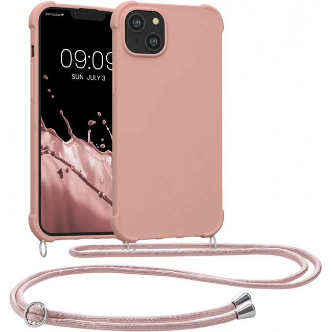 KW iPhone 14 Plus Θήκη Σιλικόνης TPU με Λουράκι - Mother Of Pearl - 59117.154