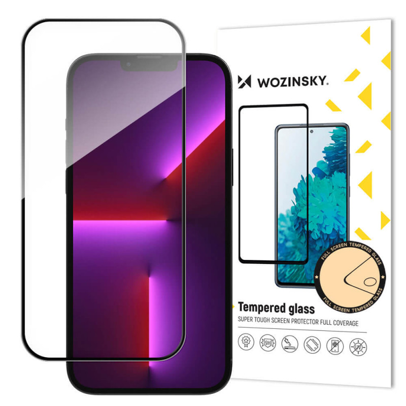 Wozinsky iPhone 14 Pro 9H Case Friendly Full Screen Full Glue Tempered Glass Αντιχαρακτικό Γυαλί Οθόνης - Black