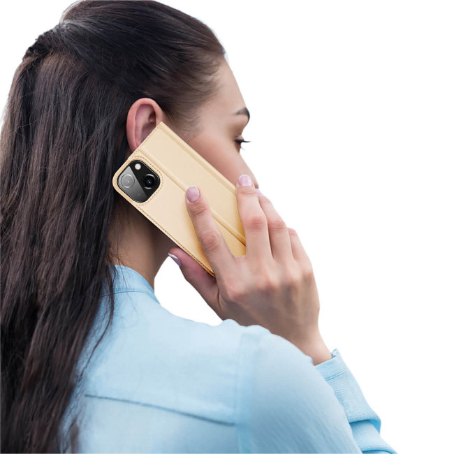 Dux Ducis iPhone 14 Flip Stand Case Θήκη Βιβλίο - Gold