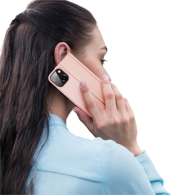 Dux Ducis iPhone 14 Flip Stand Case Θήκη Βιβλίο - Rose Gold