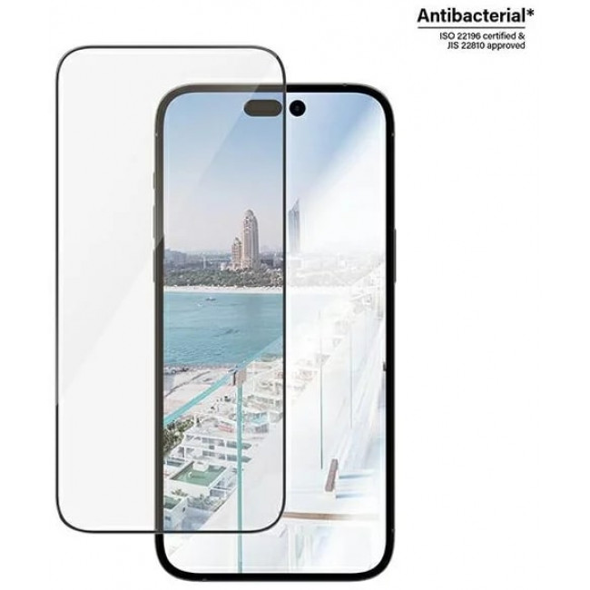 PanzerGlass iPhone 14 Pro Max Ultra-Wide Fit Anti-reflective Antibacterial Easy Aligner Full Screen Αντιχαρακτικό Γυαλί Οθόνης - Black