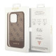 Guess iPhone 14 Pro - 4G Stripe Collection Θήκη με Επένδυση Συνθετικού Δέρματος - Brown - GUHCP14LG4GLBR