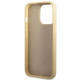 Guess iPhone 14 Pro Glitter Script Σκληρή Θήκη με Πλαίσιο Σιλικόνης - Gold - GUHCP14LHGGSHD