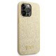 Guess iPhone 14 Pro Glitter Script Σκληρή Θήκη με Πλαίσιο Σιλικόνης - Gold - GUHCP14LHGGSHD