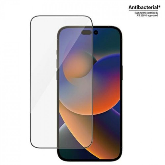 PanzerGlass iPhone 14 Pro Max Ultra-Wide Fit Antibacterial Easy Aligner Full Screen Αντιχαρακτικό Γυαλί Οθόνης - Black