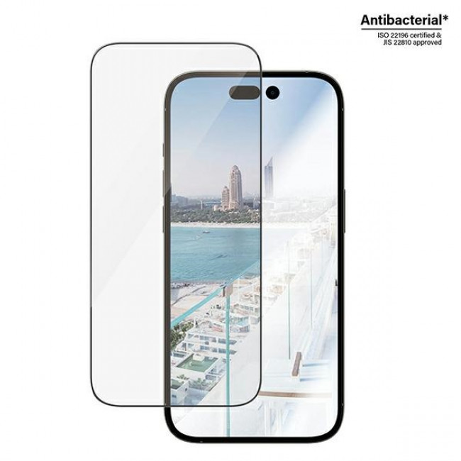 PanzerGlass iPhone 14 Pro Ultra-Wide Fit Anti-reflective Antibacterial Easy Aligner Full Screen Αντιχαρακτικό Γυαλί Οθόνης - Black