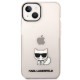 Karl Lagerfeld iPhone 14 - Choupette Body Σκληρή Θήκη με Πλαίσιο Σιλικόνης - Pink / Διάφανη - KLHCP14SCTTRI