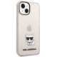 Karl Lagerfeld iPhone 14 - Choupette Body Σκληρή Θήκη με Πλαίσιο Σιλικόνης - Pink / Διάφανη - KLHCP14SCTTRI