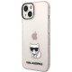 Karl Lagerfeld iPhone 14 - Choupette Body Σκληρή Θήκη με Πλαίσιο Σιλικόνης - Pink / Διάφανη - KLHCP14SCTTRI