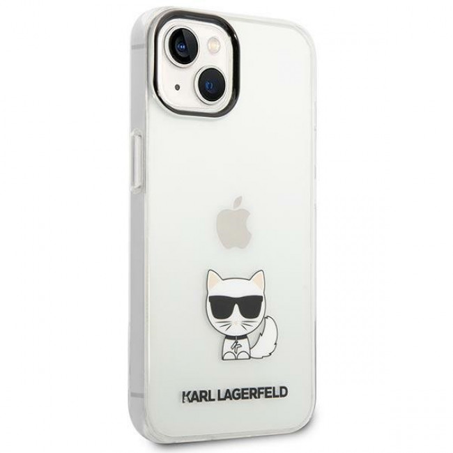 Karl Lagerfeld iPhone 14 Plus - Choupette Body Σκληρή Θήκη με Πλαίσιο Σιλικόνης - Διάφανη - KLHCP14MCTTR