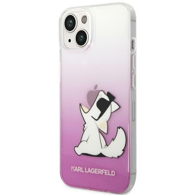 Karl Lagerfeld iPhone 14 Plus - Choupette Fun Σκληρή Θήκη με Πλαίσιο Σιλικόνης - Pink - KLHCP14MCFNRCPI