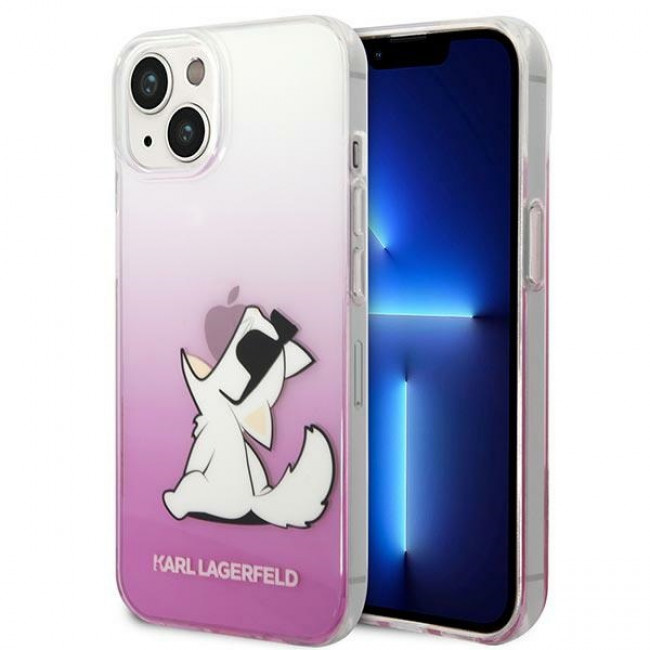 Karl Lagerfeld iPhone 14 Plus - Choupette Fun Σκληρή Θήκη με Πλαίσιο Σιλικόνης - Pink - KLHCP14MCFNRCPI