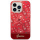 Guess iPhone 14 Pro Bandana Paisley Σκληρή Θήκη με Πλαίσιο Σιλικόνης - Red - GUHCP14LHGBNHR