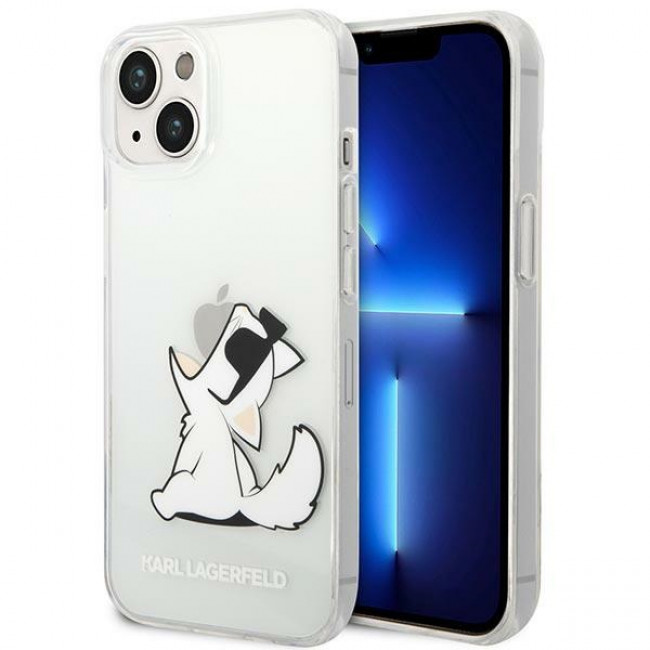 Karl Lagerfeld iPhone 14 Plus - Choupette Fun Σκληρή Θήκη με Πλαίσιο Σιλικόνης - Διάφανη - KLHCP14MCFNRC