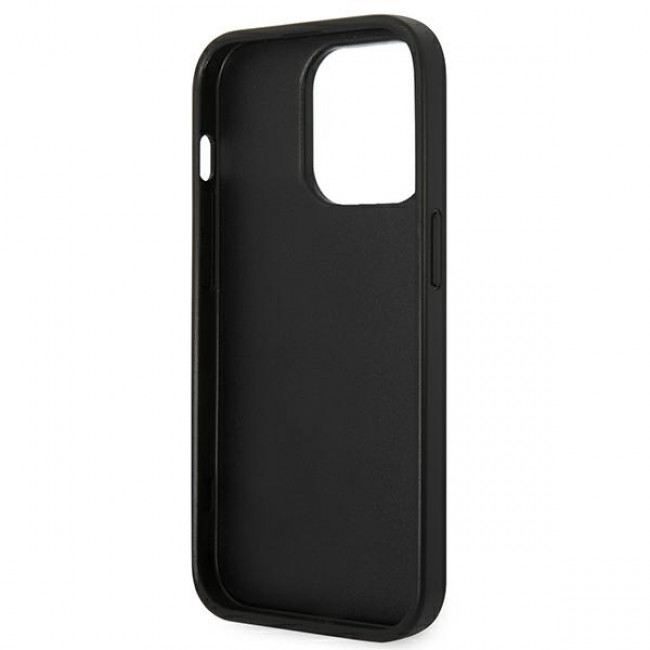 Karl Lagerfeld iPhone 14 Pro - Saffiano Choupette Head Patch Σκληρή Θήκη με Επένδυση Συνθετικού Δέρματος και Πλαίσιο Σιλικόνης - Grey - KLHCP14LSAPCHG