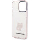 Karl Lagerfeld iPhone 14 Pro - Choupette Body Σκληρή Θήκη με Πλαίσιο Σιλικόνης - Pink / Διάφανη - KLHCP14LCTTRI