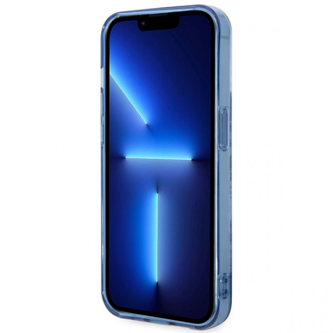 Guess iPhone 14 Pro Porcelain Collection Σκληρή Θήκη με Πλαίσιο Σιλικόνης - Blue - GUHCP14LHGPLHB