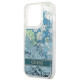 Guess iPhone 14 Pro Flower Liquid Glitter Σκληρή Θήκη - Green - GUHCP14LLFLSN