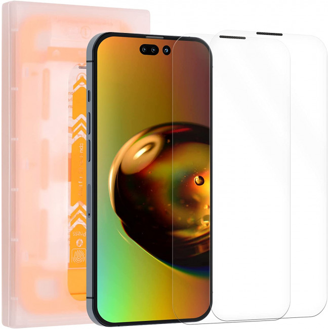 Kalibri iPhone 14 Pro Max - Full Screen Αντιχαρακτικό Γυαλί Οθόνης - 2 Τεμάχια - Διάφανα - 59261.1