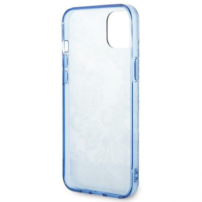 Guess iPhone 14 Plus Porcelain Collection Σκληρή Θήκη με Πλαίσιο Σιλικόνης - Blue - GUHCP14MHGPLHB