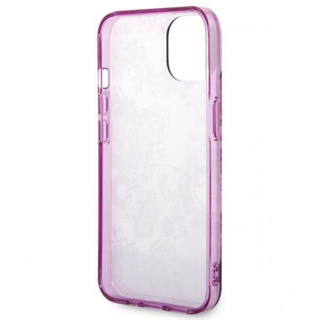 Guess iPhone 14 Plus Porcelain Collection Σκληρή Θήκη με Πλαίσιο Σιλικόνης - Fuschia - GUHCP14MHGPLHF