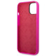 Guess iPhone 14 Plus Silicone Metal Logo Script Θήκη Σιλικόνης - Fuchsia - GUHCP14MSLSMF