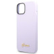 Guess iPhone 14 Plus Silicone Metal Logo Script Θήκη Σιλικόνης - Purple - GUHCP14MSLSMU