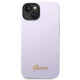 Guess iPhone 14 Plus Silicone Metal Logo Script Θήκη Σιλικόνης - Purple - GUHCP14MSLSMU