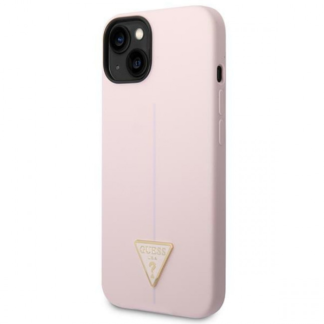 Guess iPhone 14 Plus Silicone Triangle Logo Θήκη Σιλικόνης - Purple - GUHCP14MSLTGU