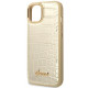 Guess iPhone 14 Croco Collection Θήκη με Επένδυση Συνθετικού Δέρματος - Gold - GUHCP14SHGCRHD