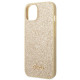 Guess iPhone 14 Glitter Script Σκληρή Θήκη με Πλαίσιο Σιλικόνης - Gold - GUHCP14SHGGSHD