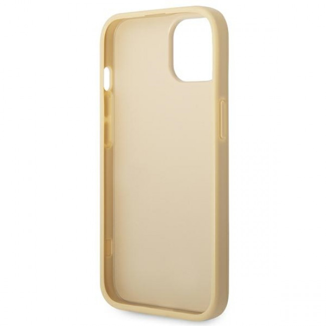 Guess iPhone 14 Glitter Script Σκληρή Θήκη με Πλαίσιο Σιλικόνης - Gold - GUHCP14SHGGSHD