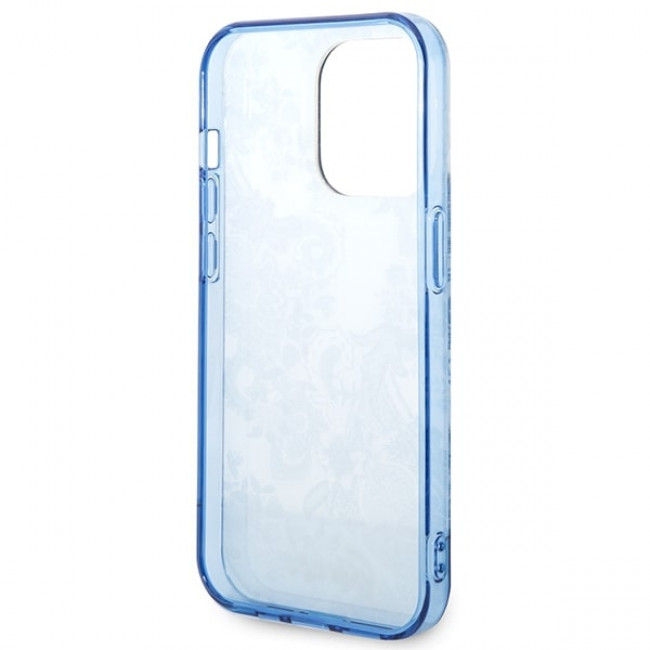 Guess iPhone 14 Pro Max Porcelain Collection Σκληρή Θήκη με Πλαίσιο Σιλικόνης - Blue - GUHCP14XHGPLHB