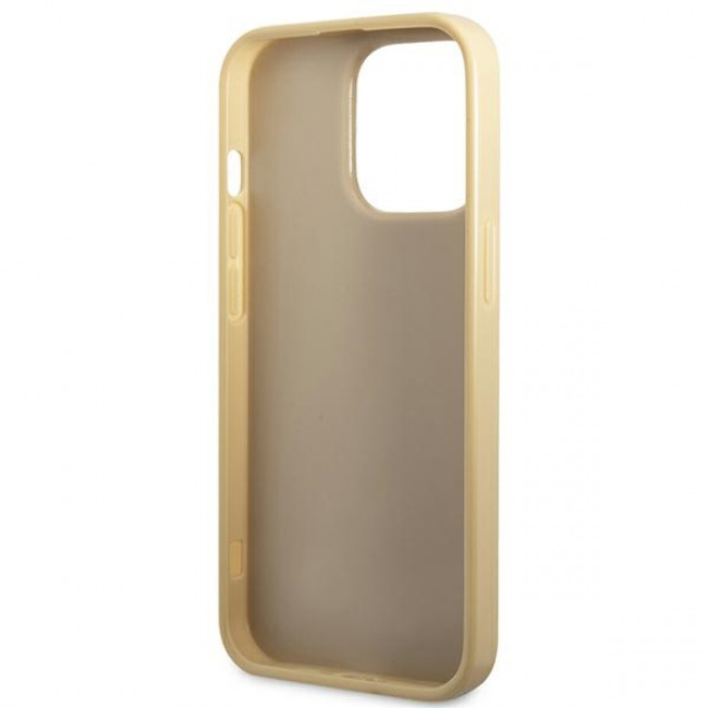 Guess iPhone 14 Pro Max Glitter Script Σκληρή Θήκη με Πλαίσιο Σιλικόνης - Gold - GUHCP14XHGGSHD