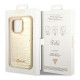 Guess iPhone 14 Pro Max Croco Collection Θήκη με Επένδυση Συνθετικού Δέρματος - Gold - GUHCP14XHGCRHD