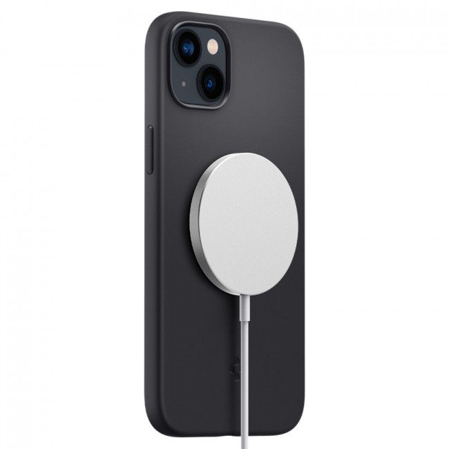 Spigen iPhone 14 Silicone Fit Mag Θήκη Σιλικόνης με MagSafe - Black - ACS05067