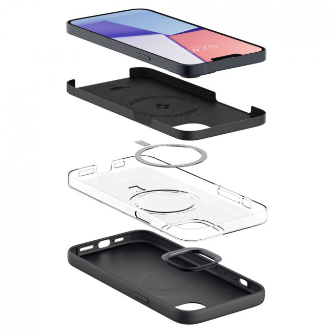 Spigen iPhone 14 Silicone Fit Mag Θήκη Σιλικόνης με MagSafe - Black - ACS05067