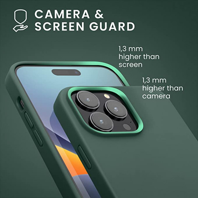 KW iPhone 14 Pro Max Θήκη Σιλικόνης Rubberized TPU - Forest Green - 59074.166