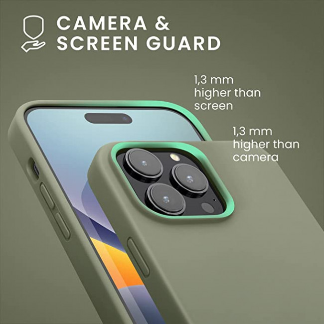 KW iPhone 14 Pro Max Θήκη Σιλικόνης Rubberized TPU - Gray Green - 59074.172