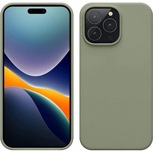 KW iPhone 14 Pro Max Θήκη Σιλικόνης Rubberized TPU - Gray Green - 59074.172