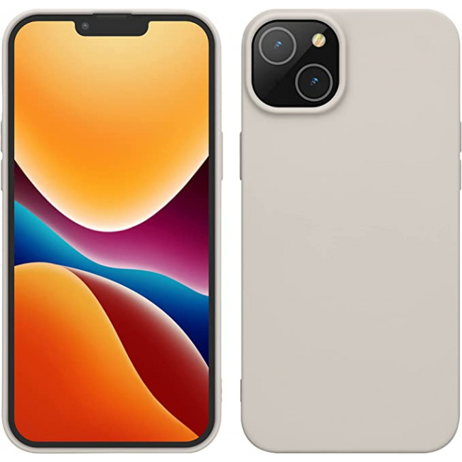 KW iPhone 14 Plus Λεπτή Θήκη Σιλικόνης TPU - Beige Matte - 59076.96