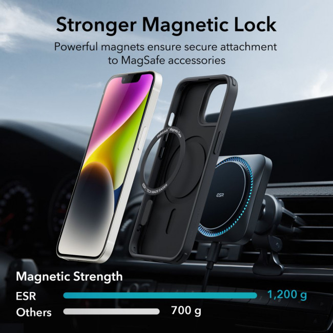 ESR iPhone 14 Plus / iPhone 15 Plus Classic Hybrid Halolock Σκληρή Θήκη με Πλαίσιο Σιλικόνης και MagSafe - Black