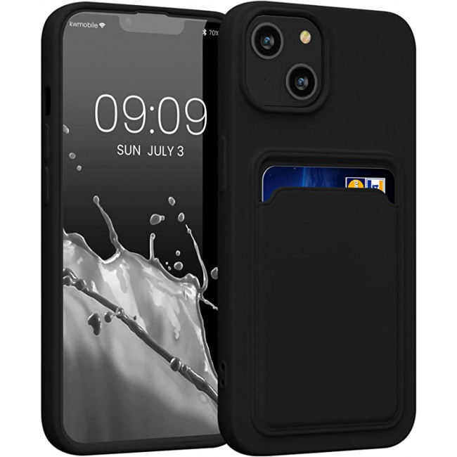 KW iPhone 14 Θήκη Σιλικόνης TPU με Υποδοχή για Κάρτα - Black - 59112.01