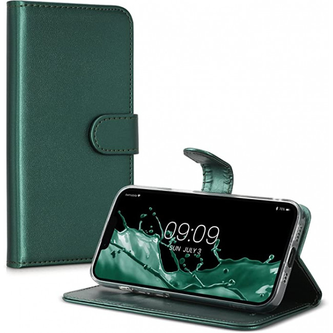 KW iPhone 14 Θήκη Πορτοφόλι Stand - Dark Green - 59212.80