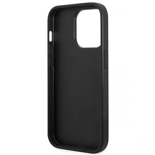 Guess iPhone 14 Pro - 4G Stripe Collection Θήκη με Επένδυση Συνθετικού Δέρματος - Grey - GUHCP14LG4GLGR